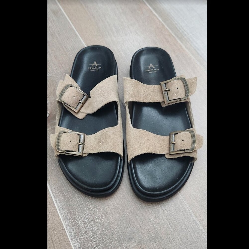 Aquatalia luxe suede and leather men's sandal, Men's size 9. NIB New In Box